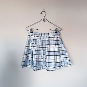 3/$20⚡️ NWT Rue 21 Pleated Blue & White Mini Skirt Sz. S Side Zip